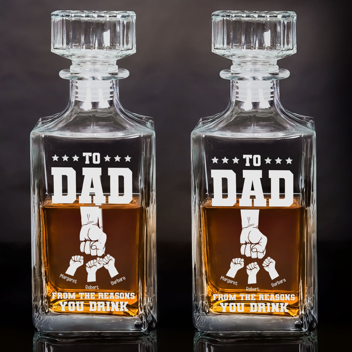 Custom Whiskey Bottle - Personalized Birthday Gifts For Dad, Grandpa - From The Reason You Drink