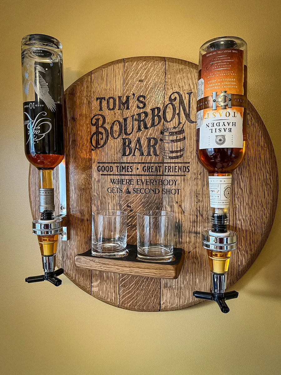 Wall-Mounted Liquor Dispenser from Bourbon/Whiskey /lrish/rum Barrel L